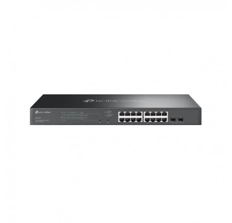 TP-Link Omada SG2218P Switch 18 Puertos - Control de Trafico - 16xRJ45 PoE+ 1Gbps - 2xSFP 1Gbps - Conmutacion 36Gbps - Soporta QOS - Seguridad Avanzada - Carcasa Metalica - Color Negro