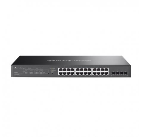 TP-Link Omada SG2428LP Switch 28 Puertos - Gestionado - 8xRJ45 1Gbps - 16xRJ45 PoE+ 1Gbps - 4xSFP - Soporta QOS - Conmutacion hasta 56Gbps - Carcasa Metalica - Color Negro