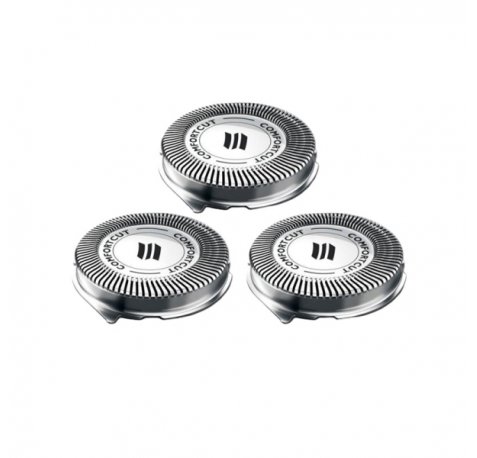 Philips Pack de 3 Cabezales de Recambio para Afeitadoras Series 1000 y 3000 - Cuchillas Autoafilables - Seguimiento de Contornos - Color Acero
