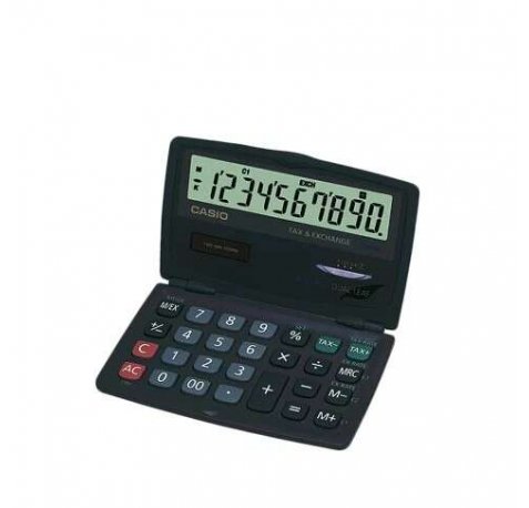 Casio SL-210TE Calculadora de Bolsillo Tipo Concha - Pantalla 10 Digitos - Funcion Conversor de Euros - Color Gris Oscuro
