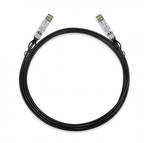 TP-Link Omada SM5220-3M Cable de Conexion Directa de 3m - Velocidad hasta 10Gbps - Conector 10G SFP+ - Cobre Plateado - Color Negro