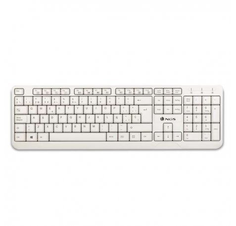 NGS Spike Teclado USB - 12 Teclas Multimedia - Cable de 1.40m - Color Blanco