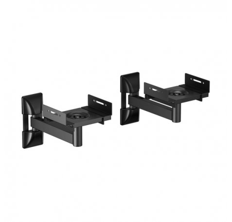 Aisens Pack Soporte Universal de Pared para Altavoces - Giratorio e Inclinable - Carga Max. 25Kg - Color Negro