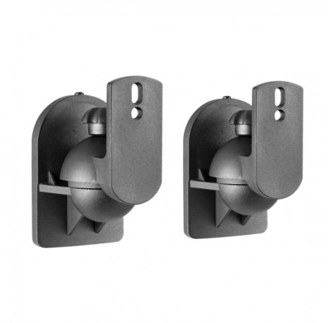 Aisens Pack Soporte Universal de Pared para Altavoces - Giratorio e Inclinable - Carga Max. 3.5Kg - Color Negro