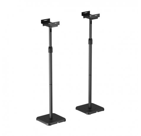 Aisens Pack Soporte Universal de Suelo para Altavoces - Altura y Anchura Ajustable - Giratorio e Inclinable - Carga Max. 5Kg - Color Negro