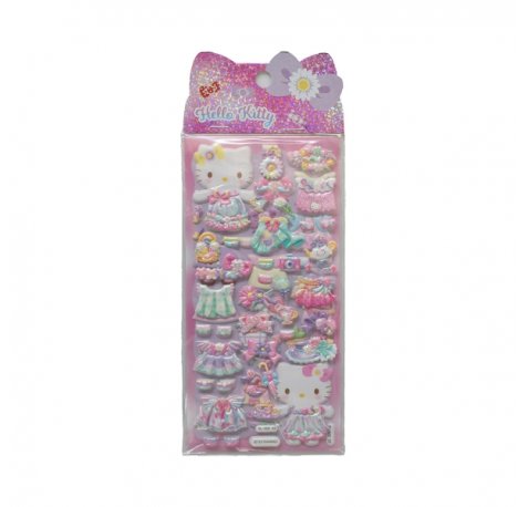 Comansi Pegatinas en Relieve Hello Kitty 10 x 25 cmÂ - 4 Modelos Surtidos - Efecto 3D - Estilo Kawaii