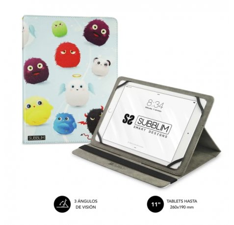 Subblim Funda Tablet Universal Trendy 9.6" a 11" - Posicion Stand con 2 Angulos de Vision - Soporte Antideslizante - Colores Varios
