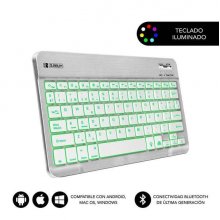 Subblim Teclado Smart Backlit Bt - Conectividad Bluetooth 30 - Iluminacion Ajustable en 7 Colores - Diseño Delgado de 6mm - Tecnologia de Membrana de Alta Precision - Bateria de Larga Duracion - Color Gris Subblim Teclado Smart Backlit Bt - Conectividad Bluetooth 30 - Iluminacion Ajustable en 7 Colores - Diseño Delgado de 6mm - Tecnologia de Membrana de Alta Precision - Bateria de Larga Duracion - Color Gris