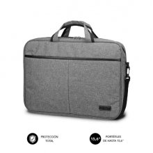 Subblim Maletin Elite Portatil de 15.6" - Fabricado en Poliester Oxford - Doble Cremallera - Color Gris