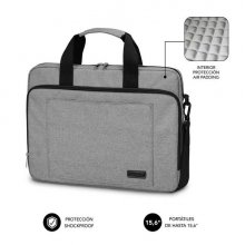 Subblim Maletin para Ordenador Portatil - Diseño Elegante para Portatiles de hasta 15,6" - Sistema de Proteccion Air Padding - Doble Cremallera - Compartimentos Separados - Gran Capacidad de Almacenamiento - Color Gris Subblim Maletin para Ordenador Portatil - Diseño Elegante para Portatiles de hasta 15,6" - Sistema de Proteccion Air Padding - Doble Cremallera - Compartimentos Separados - Gran Capacidad de Almacenamiento - Color Gris