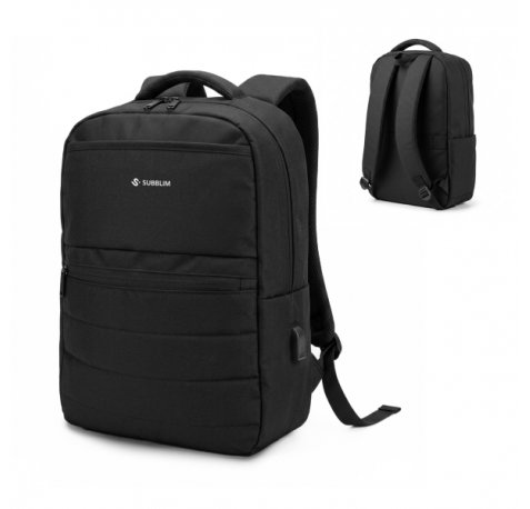 Subblim Compact Mochila para PortÃ¡til 15,6" - Capacidad 15L - Resistente al agua - Puerto USB-C - Color Negro
