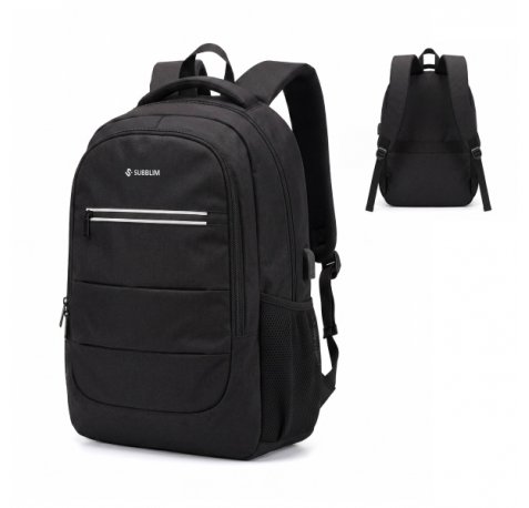 Subblim City Plus Mochila para PortÃ¡til 16" - Capacidad 26L - Resistente al agua - Puerto USB-C - Bolsillo Reflectante - Color Negro
