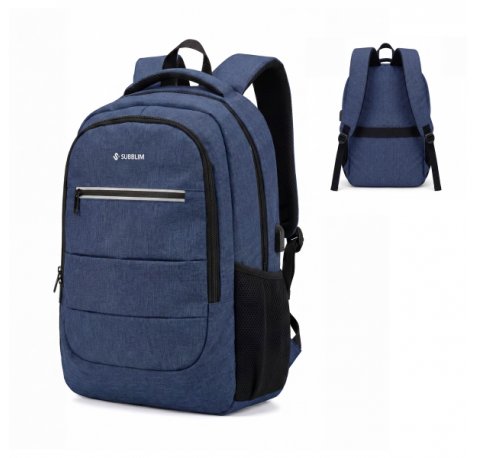 Subblim City Plus Mochila para PortÃ¡til 16" - Capacidad 26L - Resistente al agua - Puerto USB-C - Bolsillo Reflectante - Color Azul