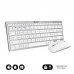 Subblim Combo Multidispositivo Compacto - Conectividad Inalambrica Multidispositivo - Compatible con Windows, Android, Ios y Macos - Control Multimedia - Teclado en Español - Color Blanco