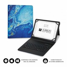Subblim Keytab Pro Bluetooth Funda universal 9-10.1" - Diseño ultradelgado - Soporte ajustable - Sistema magnético - Resistente y adaptable - Inalámbrico - Bluetooth - Color Marmol Azul Subblim Keytab Pro Bluetooth Funda universal 9-10.1" - Diseño ultradelgado - Soporte ajustable - Sistema magnético - Resistente y adaptable - Inalámbrico - Bluetooth - Color Marmol Azul