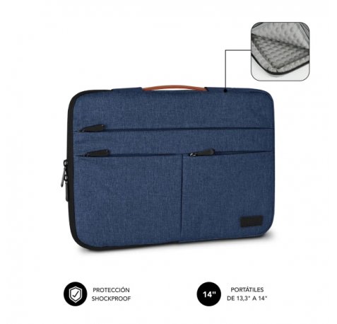 Subblim Funda Air Padding 360 PortÃ¡til de 13.3" a 14" - ProtecciÃ³n 360Âº con Air Padding - MÃºltiples bolsillos - Resistente y duradera - Color Azul