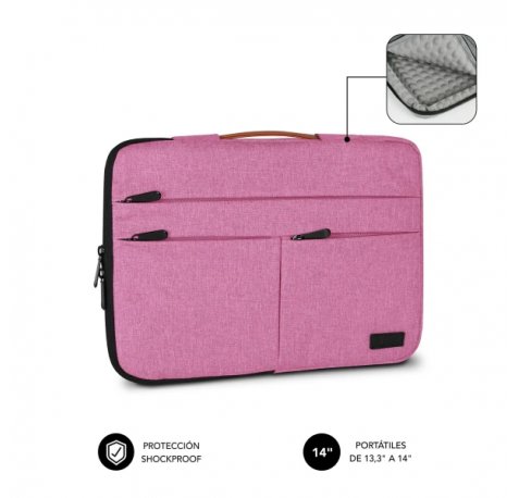 Subblim Funda Air Padding 360 PortÃ¡til de 13.3" a 14" - ProtecciÃ³n 360Âº con Air Padding - MÃºltiples bolsillos - Resistente y duradera - Color Rosa