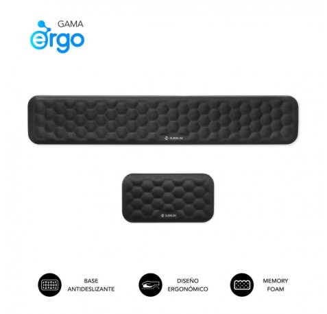 Subblim Pack Ergo Airpadding ReposamuÃ±ecas para Teclado y Raton - Espuma Viscoelastica 65D - Tejido AirMesh Transpirable - Base Antideslizante - Color Negro