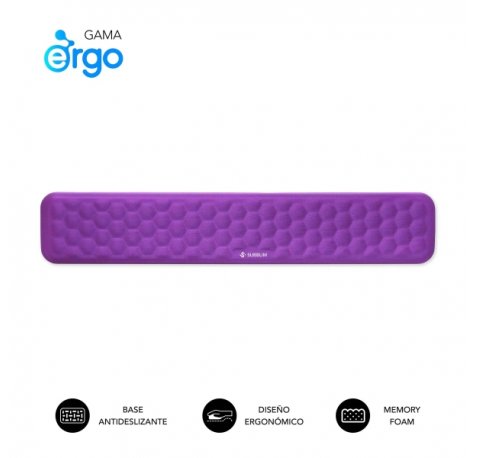 Subblim Ergo Airpadding ReposamuÃ±ecas para Teclado - Espuma Viscoelastica 65D - Tejido AirMesh Transpirable - Base Antideslizante - Color Lila