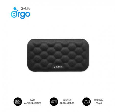Subblim Ergo Airpadding ReposamuÃ±ecas para Raton - Espuma Viscoelastica 65D - Tejido AirMesh Transpirable - Base Antideslizante - Color Negro