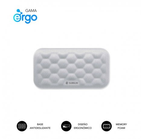 Subblim Ergo Airpadding ReposamuÃ±ecas para Raton - Espuma Viscoelastica 65D - Tejido AirMesh Transpirable - Base Antideslizante - Color Plata