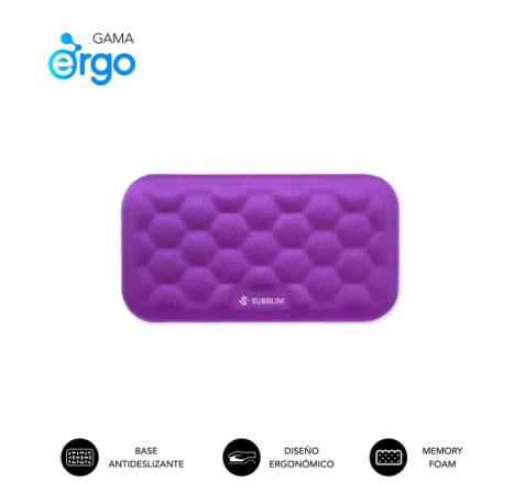 Subblim Ergo Airpadding ReposamuÃ±ecas para Raton - Espuma Viscoelastica 65D - Tejido AirMesh Transpirable - Base Antideslizante - Color Lila