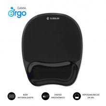 Subblim Ergo Crystal Flex Alfombrilla Ergonomica para Raton - Gel Refrigerante Autoajustable - DiseÃ±o Ondulado Ergonomico - Base Antideslizante - Color Negro