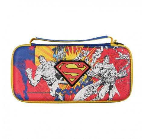 FR-TEC Bolsa Premium Superman para Nintendo Switch - Compatible con Todos los Modelos - Estuche de Alta Calidad con Soporte Incorporado - Incluye Caja de 4 Juegos - Material Interior Protector Aterciopelado - Color Varios