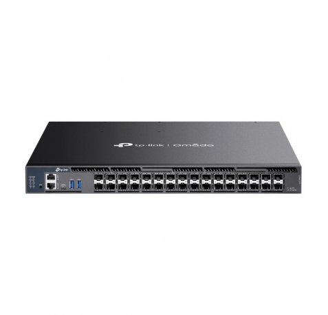 TP-Link Omada SX6632YF Switch 32 Puertos - 4 Ventiladores - 26xSFP+ 10Gbps - 6xSFP28 25Gbps - Seguridad Avanzada - Conmutacion hasta 820Gbps - Color Negro