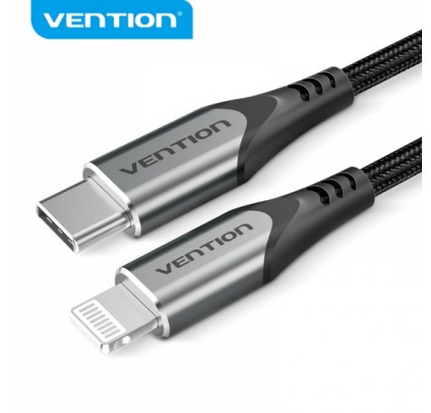 Vention Cable USB-C a Lightning 3A 27W 480Mbps MFi - 2m - Color Gris