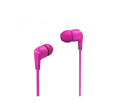 Philips Auriculares Intraurales con Cable - Jack 3.5mm - Microfono Integrado - 3 Pares de Almohadillas de Silicona - Aislamiento Pasivo del Ruido - Altavoz 8.6mm - Boton Multifuncion - Color Rosa