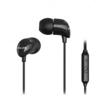 Philips Auriculares Intraurales con Cable - Jack 3.5mm - Microfono Integrado - Boton Multifuncion - Color Negro
