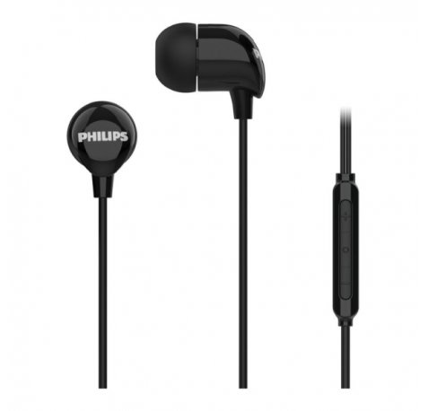 Philips Auriculares Intraurales con Cable - Incluye Accesorios - Microfono Integrado - USB-C - Aislamiento Pasivo del Ruido - Boton Multifuncion - Color Negro