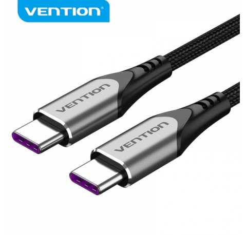 Vention Cable USB-C Macho a USB-C Macho - 2m - 5A 100W 480Mbps - Color Gris
