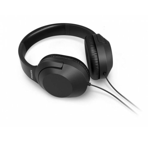 Philips Auriculares Supraaurales - Cable 2m - Jack 3.5mm - Incluye Accesorios - Aislamiento Pasivo del Ruido - Altavoz de 40mm - Color Negro