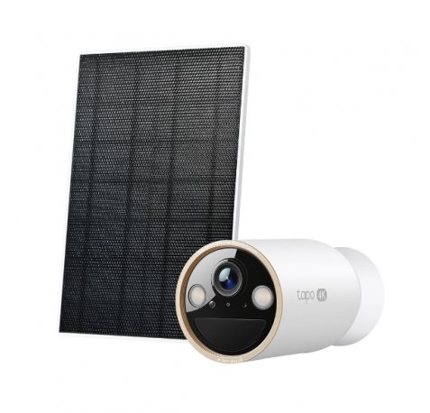 TP-Link Tapo C460 Kit Camara de Seguridad - 4K - Bateria 10Ah - IP66 - Panel Solar IP65 - Deteccion con IA - Vision Nocturna - WiFi - Audio Bidireccional - Resolucion 8Mpx - Color Blanco y Negro