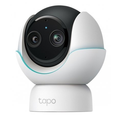 TP-Link Tapo C840 Camara de Seguridad - 2K QHD - Bluetooth - 2 Lentes - Deteccion con IA - WiFi - Vision Nocturna - Resolucion 4Mpx - Audio Bidireccional - Cancelacion de Ruido - Color Blanco y Negro