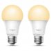 TP-Link Pack de 2 Bombillas Smart Wi-Fi Regulables - Calendario - Control de Voz - Control Remoto - Modo Ausente - 806 lm