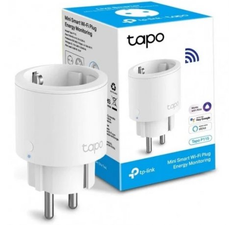 TP-Link Tapo P115 Mini Enchufe Inteligente Wi-Fi - Monitor Energia - Ideal para Regletas - Temporizador - Control por Voz