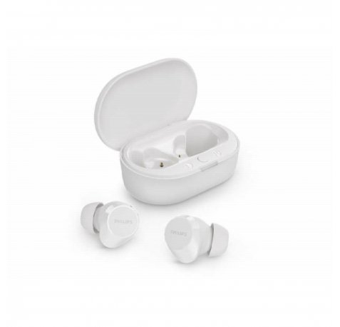 Philips Auriculares Intraurales Inalambricos - Bluetooth 5.3 - Autonomia hasta 18h - TWS - IPX4 - Microfono Integrado - Conector USB-C - Alcance 10m - Color Blanco