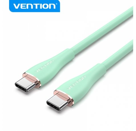 Vention Cable USB-C Macho a USB-C Macho - 1m - Verde Silicona - 5A 100W 480Mbps