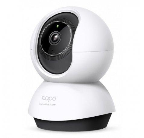 TP-Link Tapo TC74 Camara de Seguridad para Interior - Incluye Accesorios - WiFi - Ethernet - Resolucion de 5Mpx - Audio Bidireccional - Vision Nocturna - Color Blanco y Negro