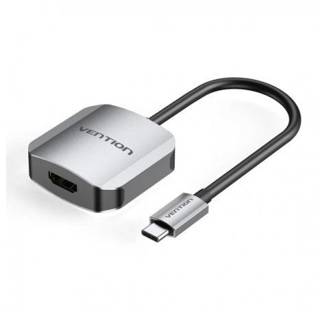 Vention Adapatador Conversor - USB-C Macho - HDMI Hembra - Cable 15cm - Aluminio - Color Gris