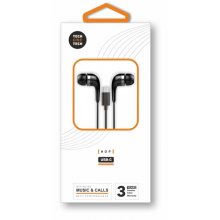 TechOneTech ear Tech Hop Auriculares Intraurales USB-C - Microfono Integrado - Cable de 1.20m - Negro