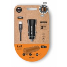 TechOneTech Cargador Doble de Coche + Cable USB-A a USB-C - Alto Rendimiento