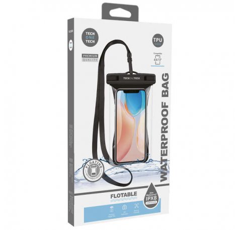 TechOneTech Funda Impermeable para Smartphone hasta 7.5" - Con Colgante - Resistencia IPX8 - Fabricada en TPU