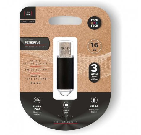 TechOneTech Basic Memoria USB 2.0 16GB (Pendrive)