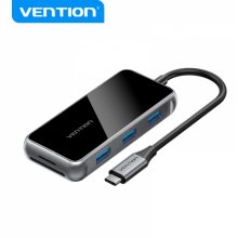 Vention Docking Station 7 en 1 USB-C a HDMI/3xUSB3.0/Lector SD/MicroSD/PD100W - 0.15m - Color Gris
