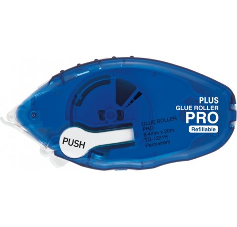Plus Pro Roller Adhesivo Permanente 8.4mm x 20m - Recargable - Aplicacion Limpia - Preciso y Reciclable (10 uds)
