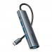 Vention Hub USB 5 en 1 - Cable USB-C de 15cm - 4xUSB-A - USB-C - Indicador LED - Velocidad hasta 5Gbps - Color Gris